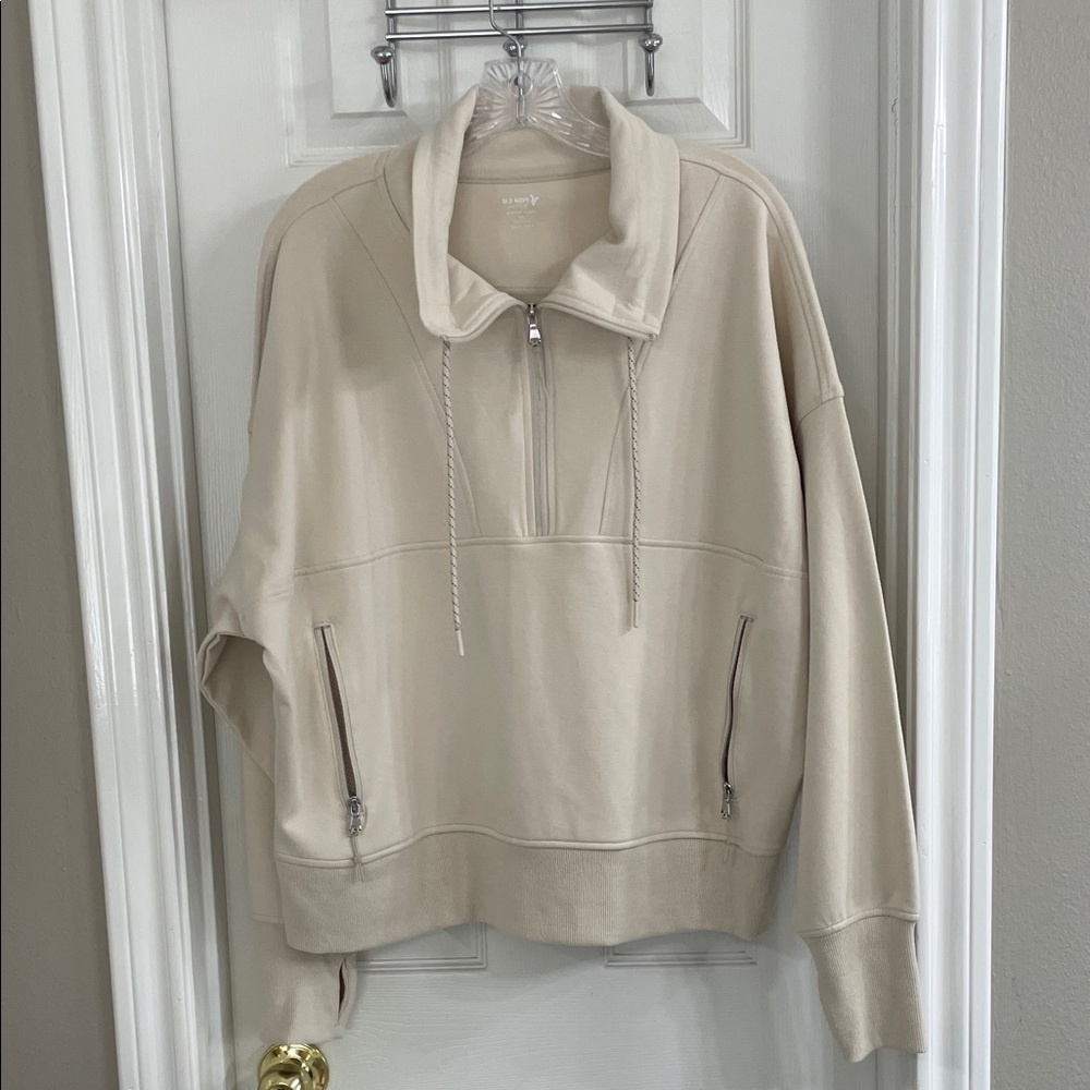 Old Navy Beige Active Dynamic Fleece Half Zip Sweatshirt Size XXL